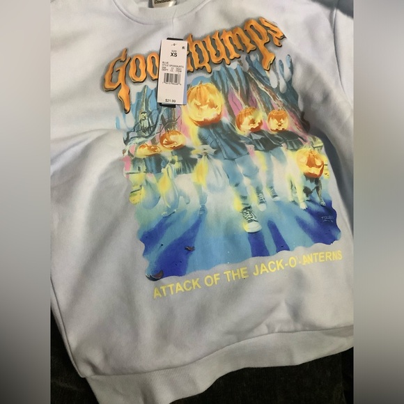 NWT Adult Goosebumps Sloppy The Dummy blue Crewneck Sweatshirt Size XS - Picture 4 of 10